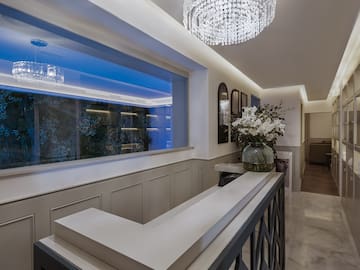 a white counter in a room