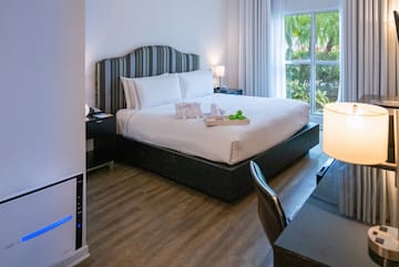 a bed in a room