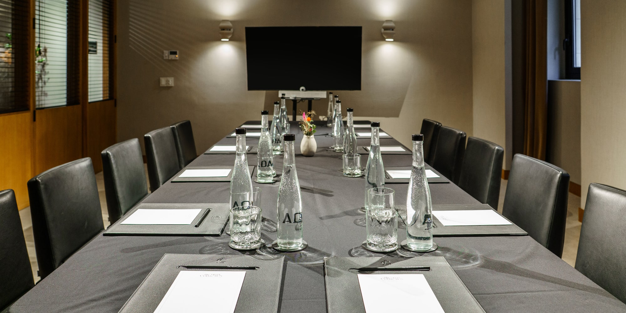 a table with empty bottles on it