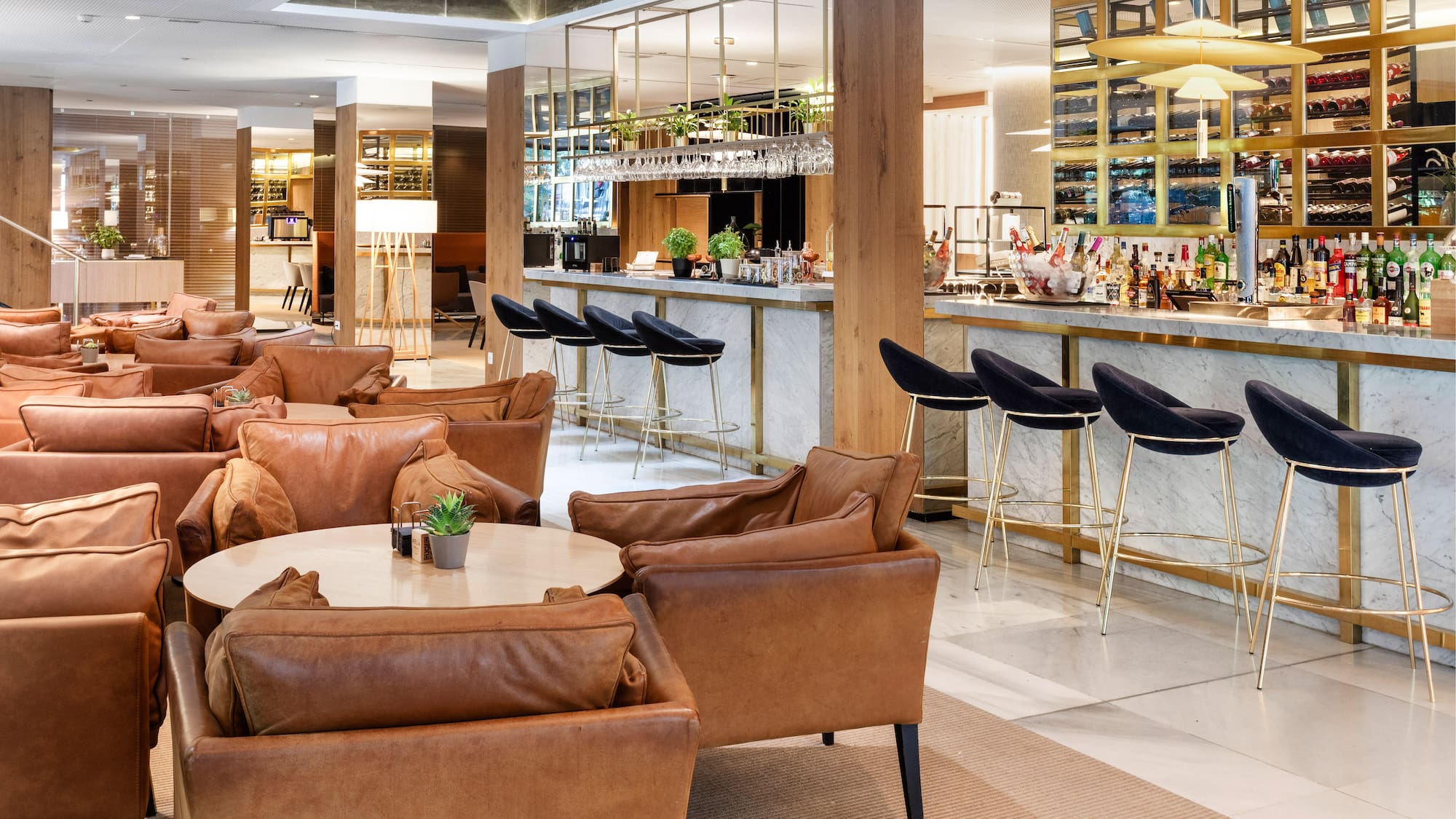a restaurant with tables and chairs