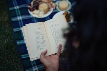 a person holding a book