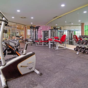 a gym with exercise equipment