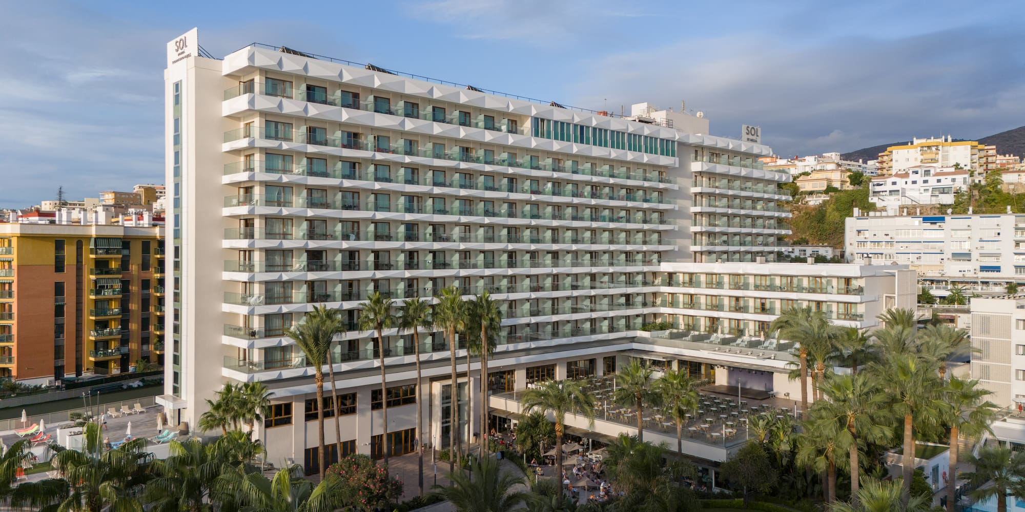 a large white building with many windows