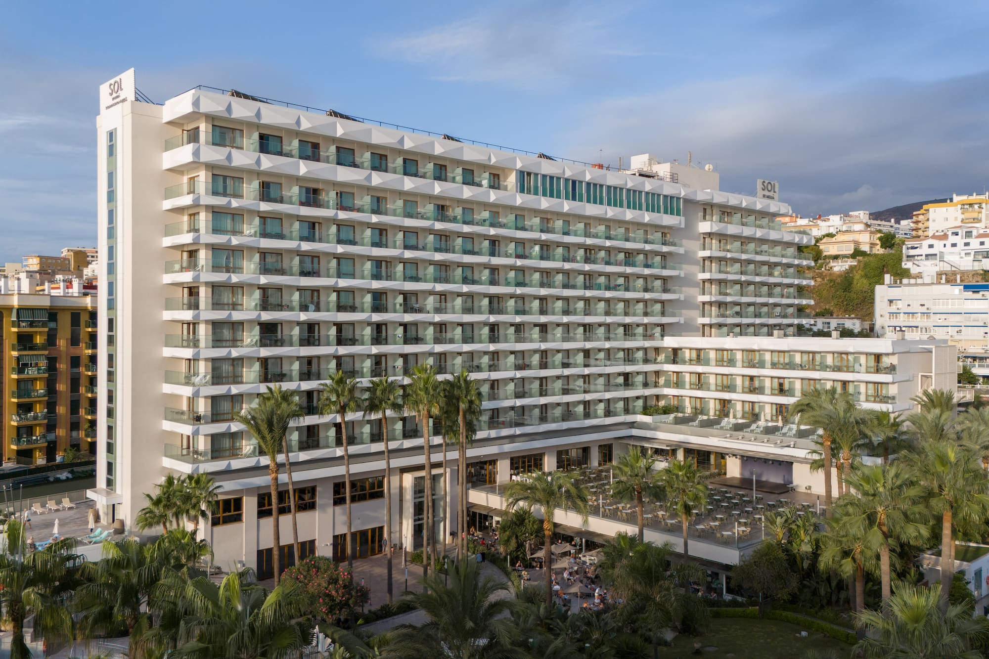 a large white building with many windows