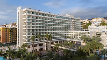 a large white building with many windows