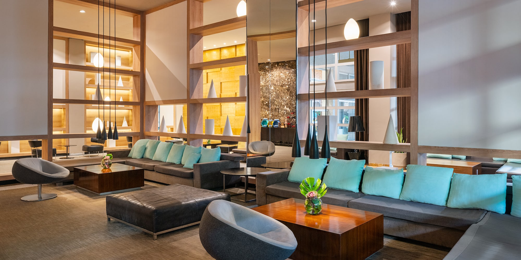 a room with a couch and a table