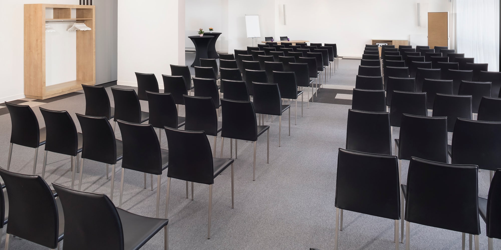 a room with many chairs