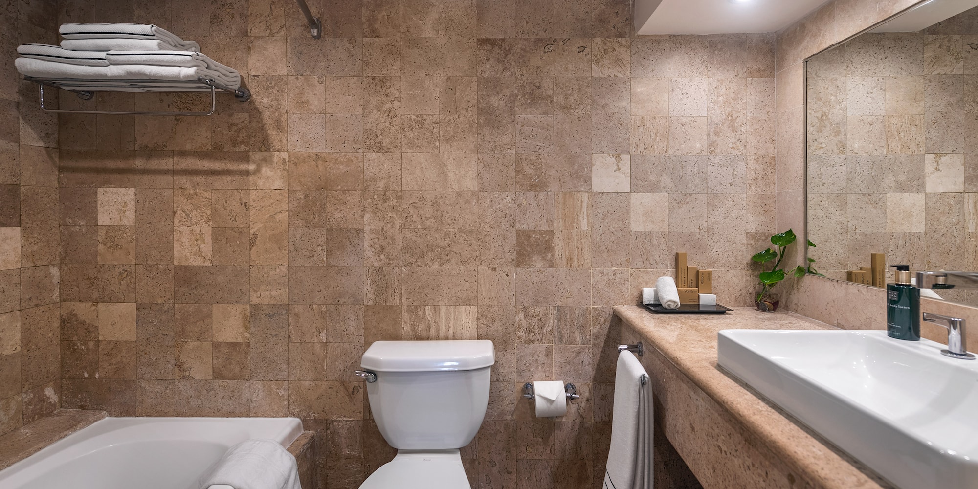 a bathroom with a toilet and tub