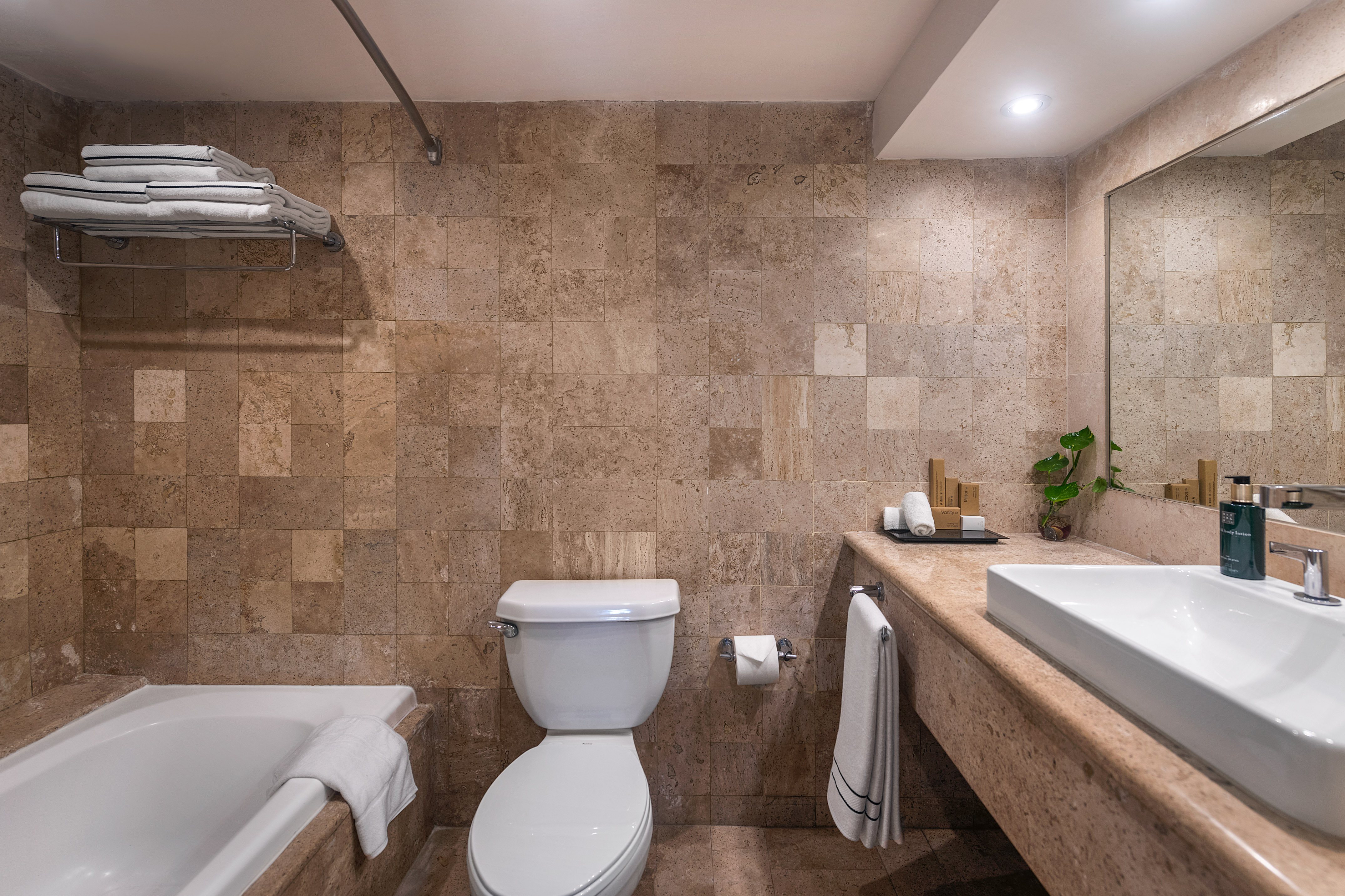 a bathroom with a toilet and tub