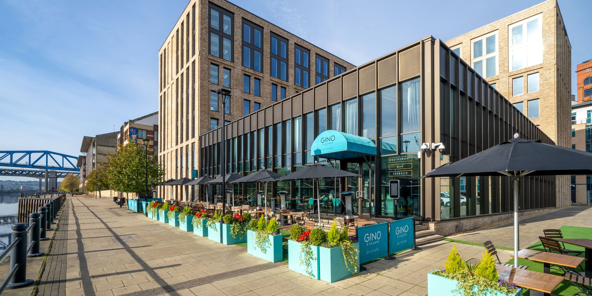 a building with a glass front