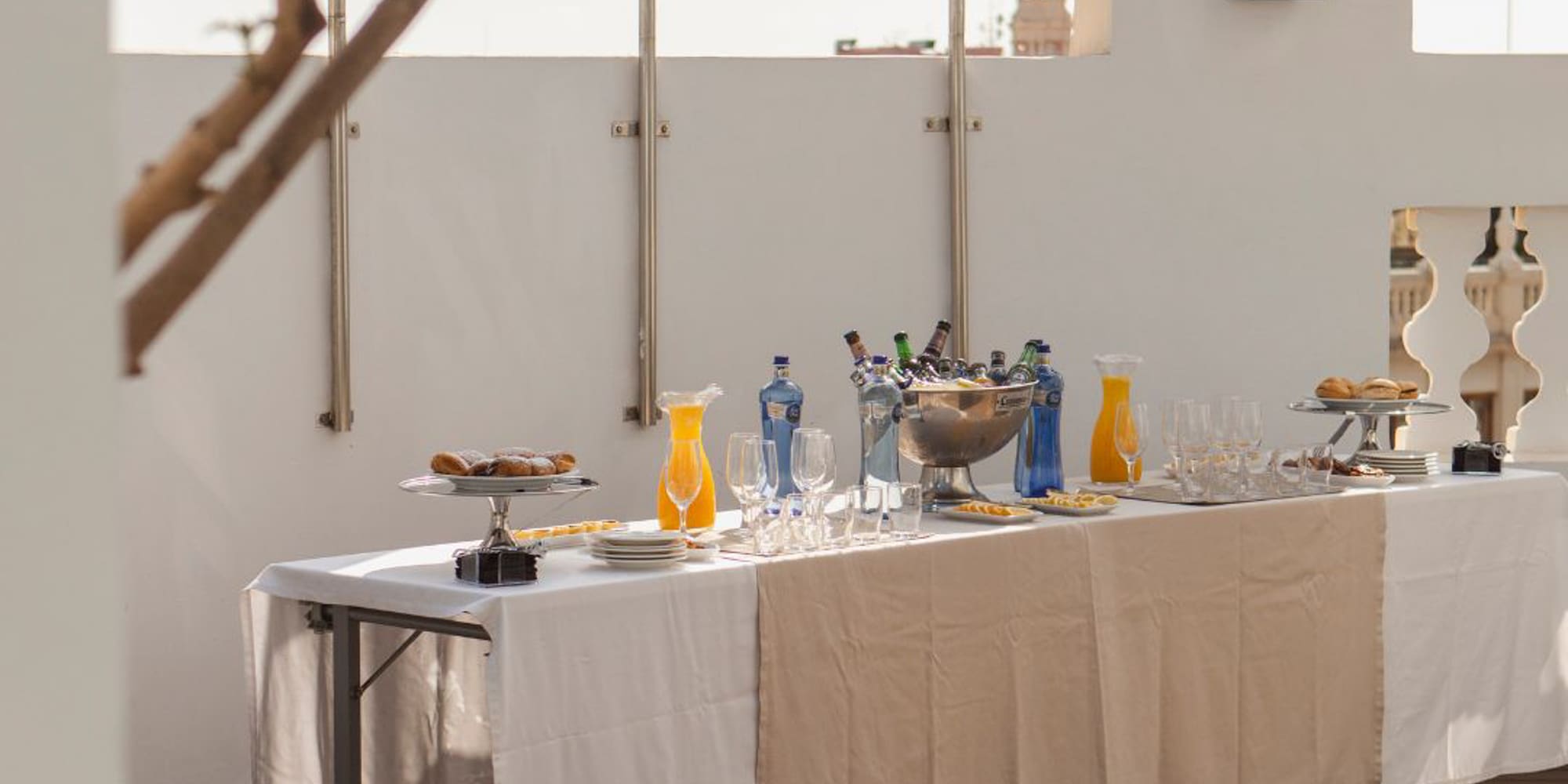 a table with food on it