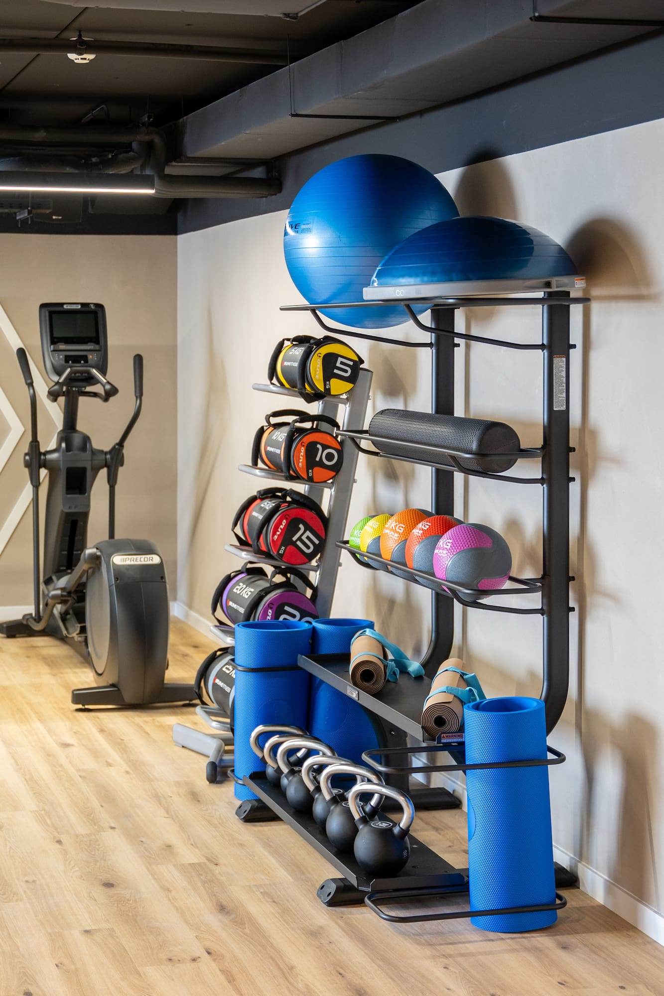 a gym with exercise equipment