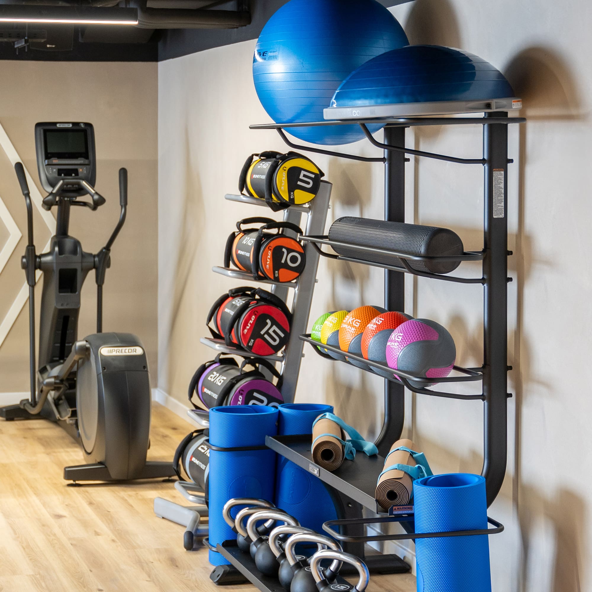 a gym with exercise equipment
