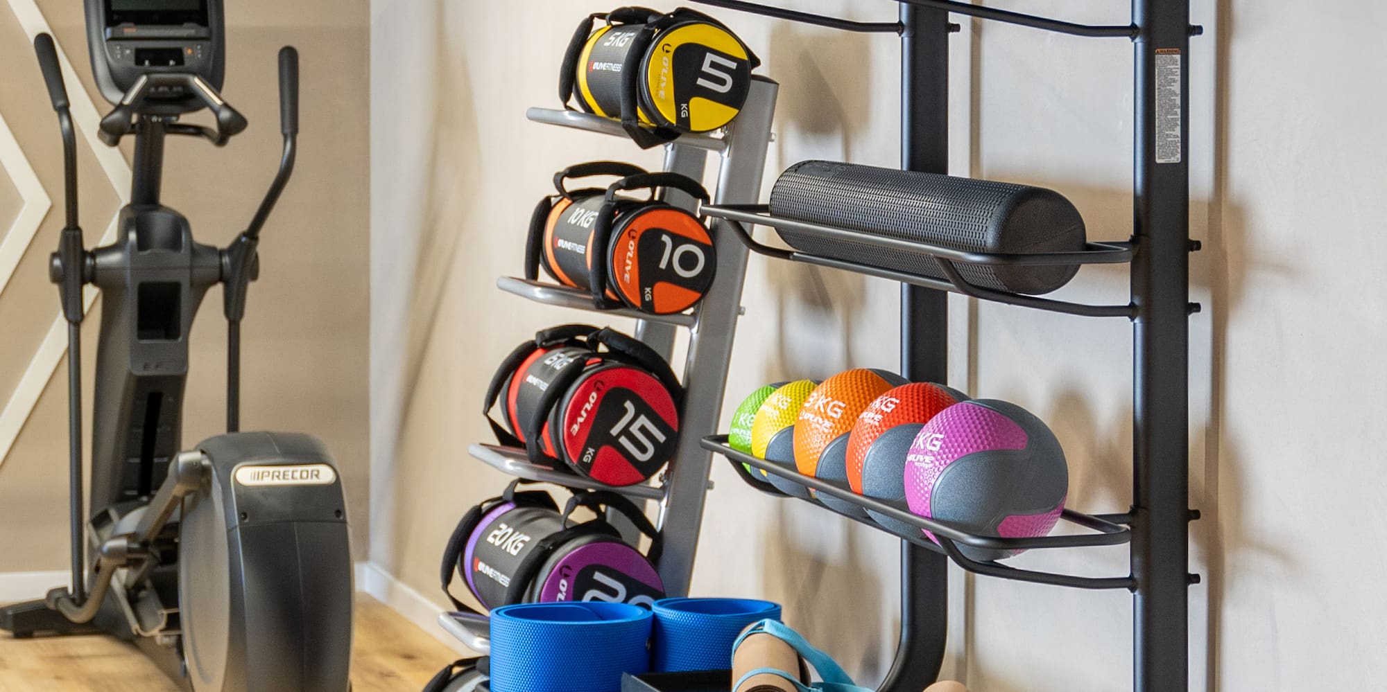 a gym with exercise equipment