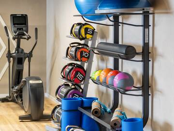 a gym with exercise equipment