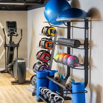 a gym with exercise equipment