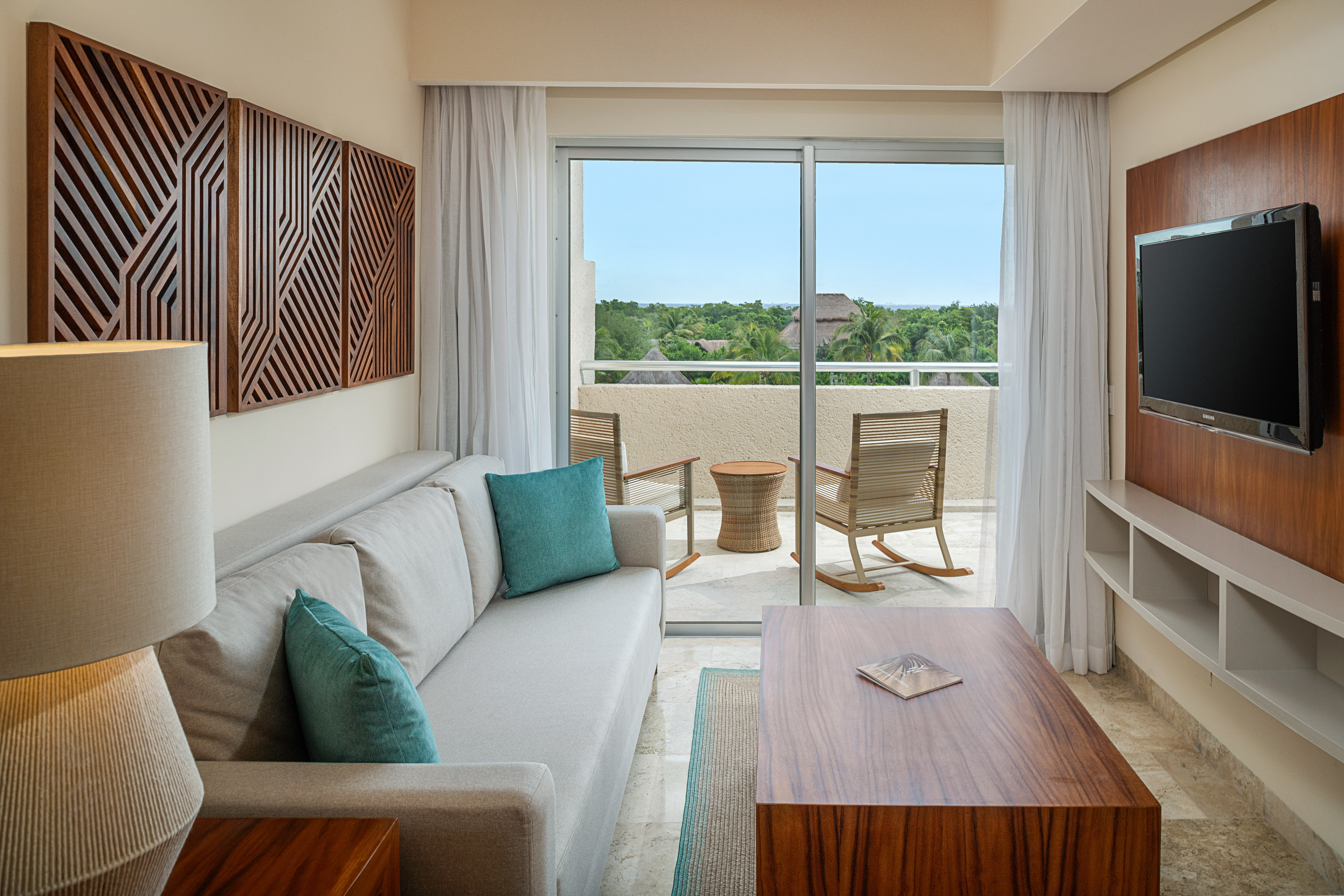 a living room with a couch and a table