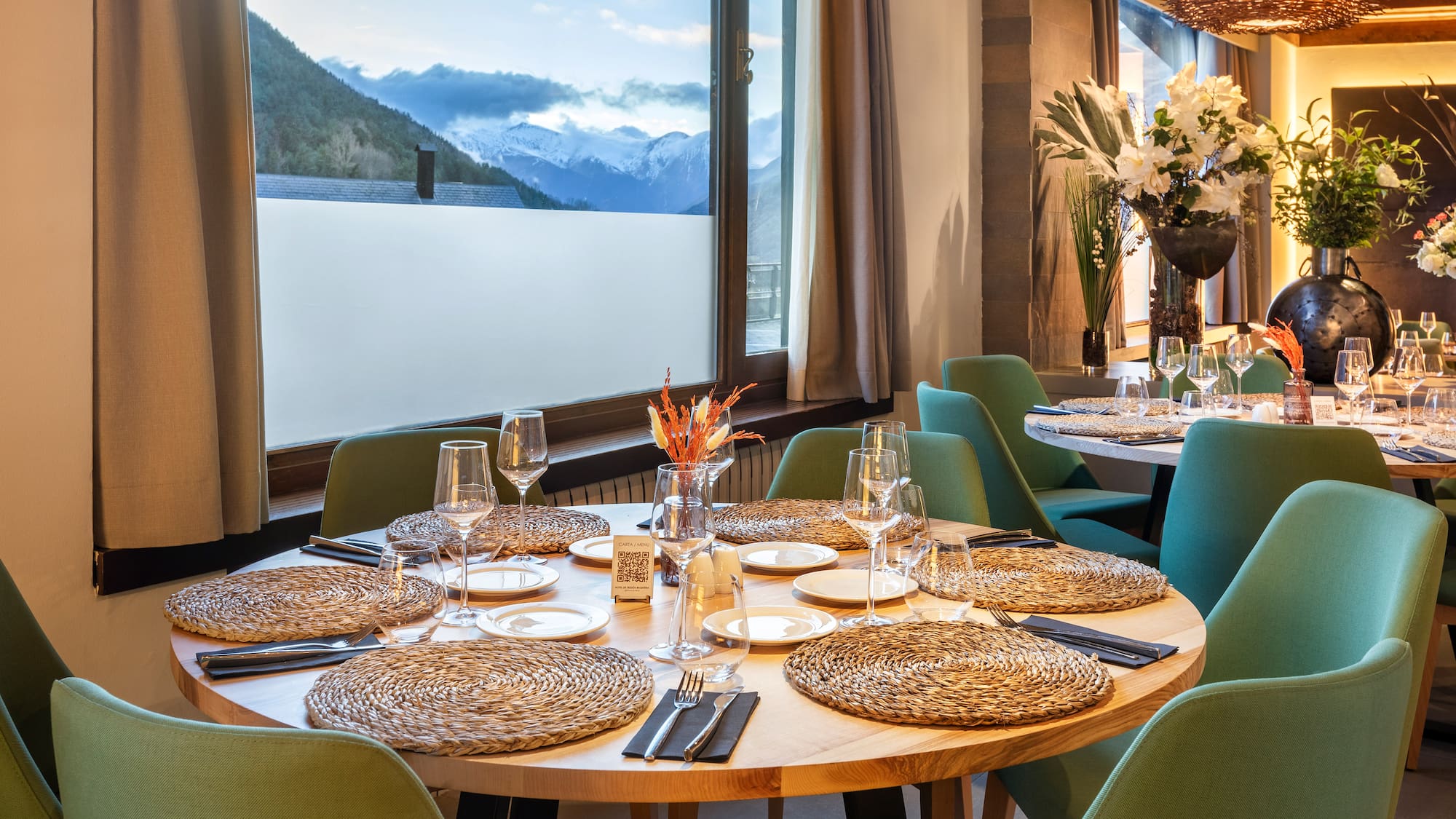 a table set for a dinner