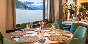 a table set for a dinner