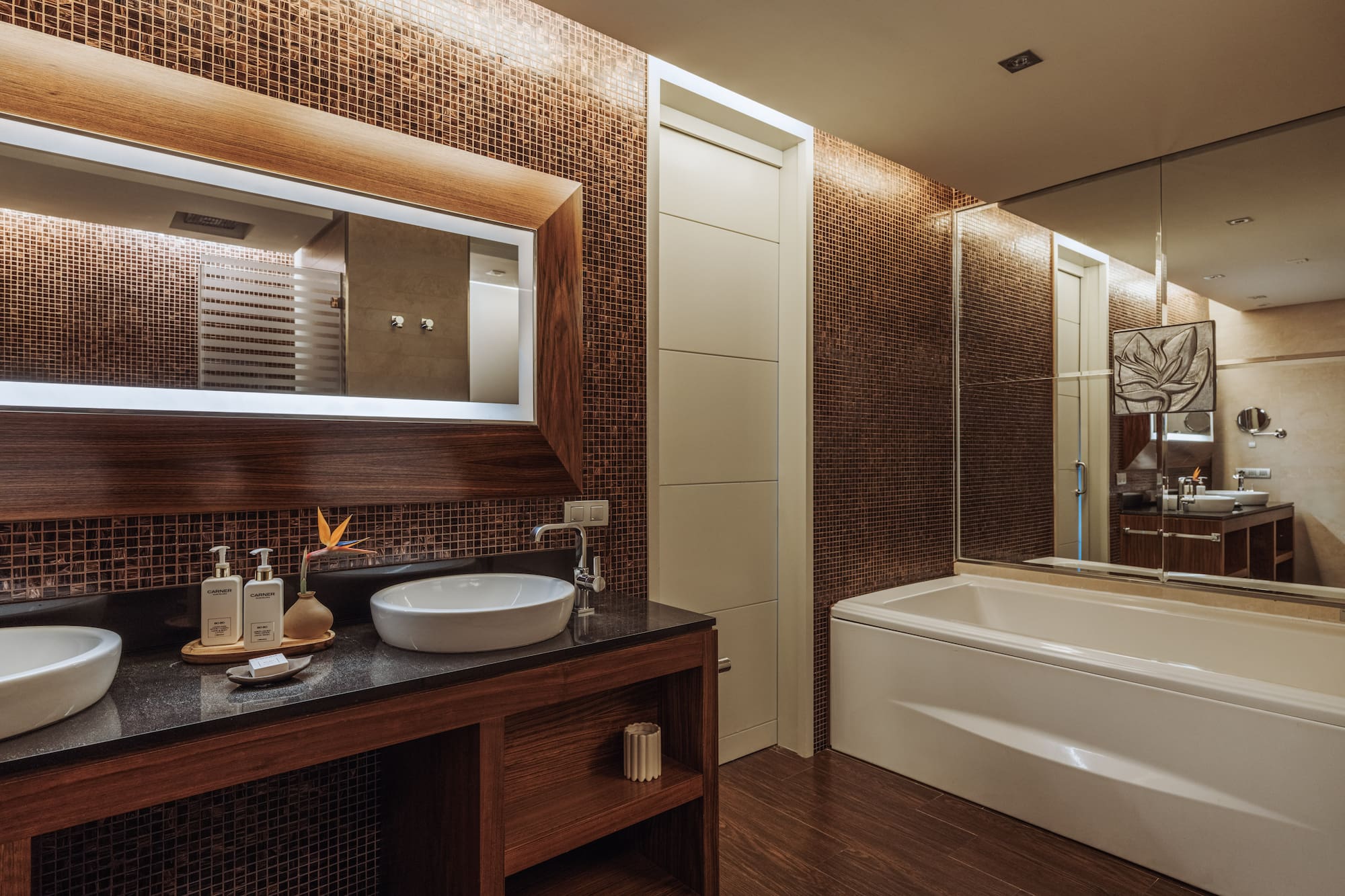 a bathroom with a sink and a bathtub