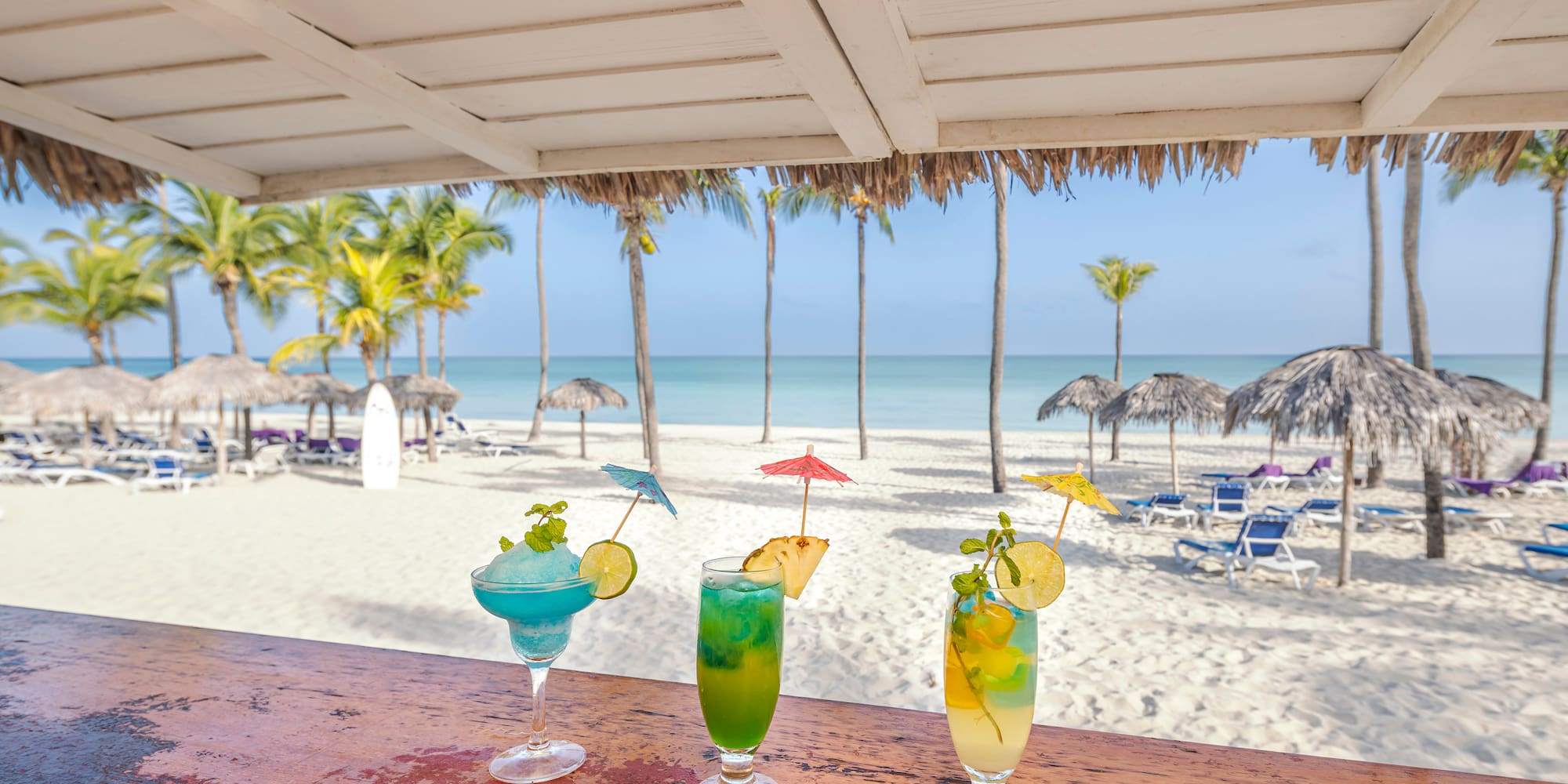 a group of drinks on a table