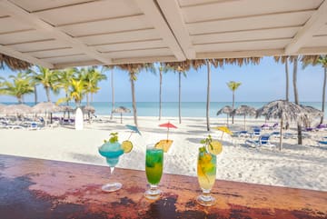 a group of drinks on a table