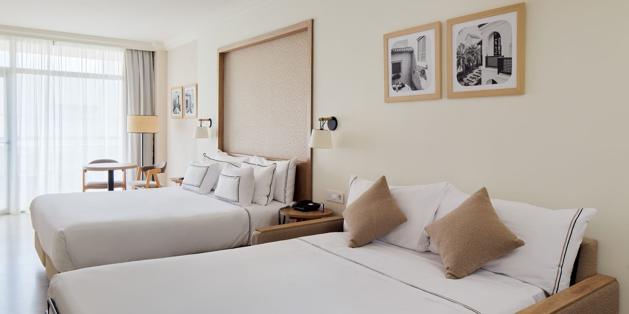 a room with two beds