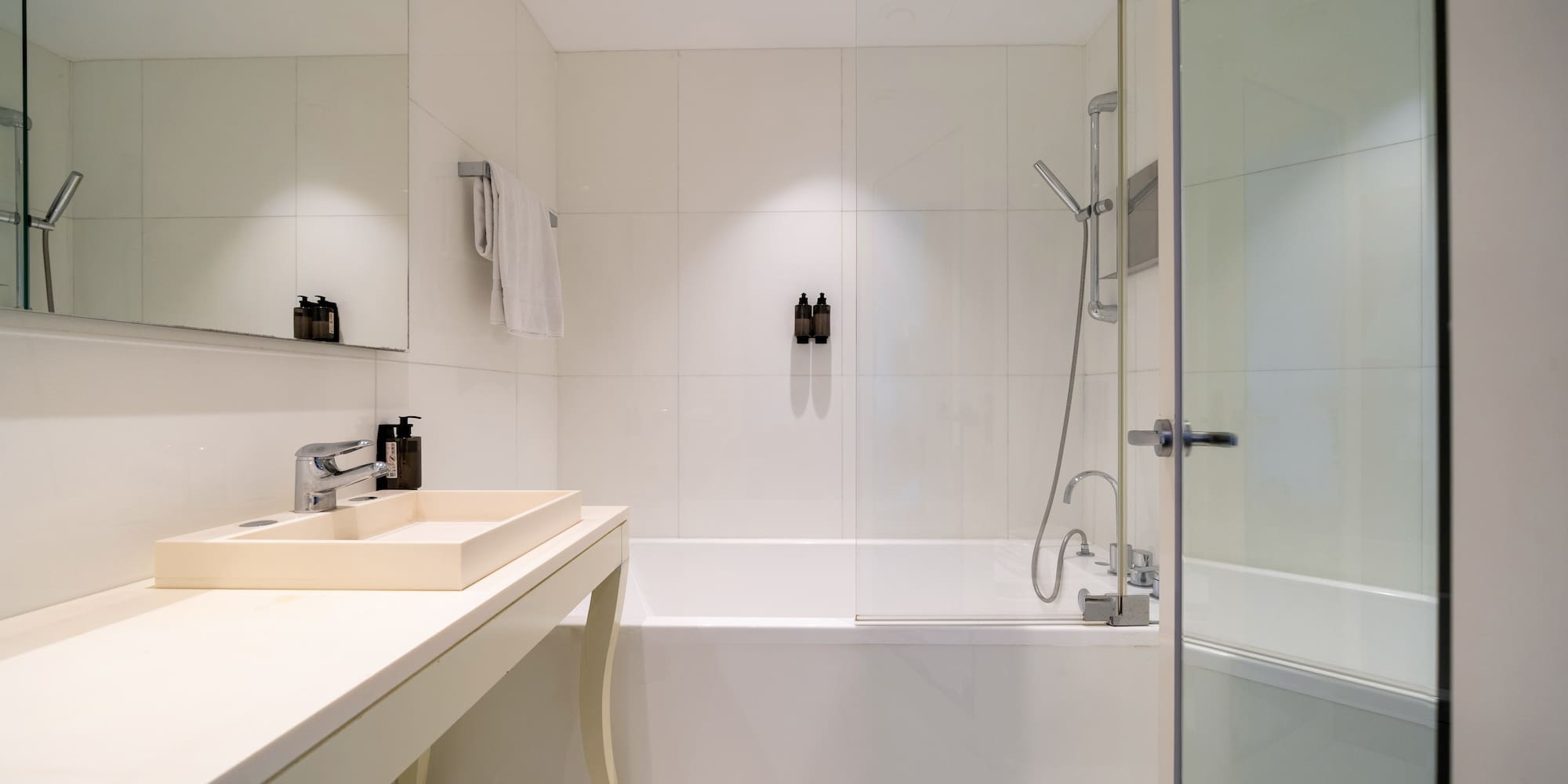 a bathroom with a sink and bathtub