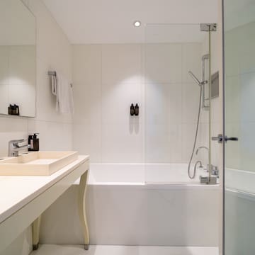 a bathroom with a sink and bathtub