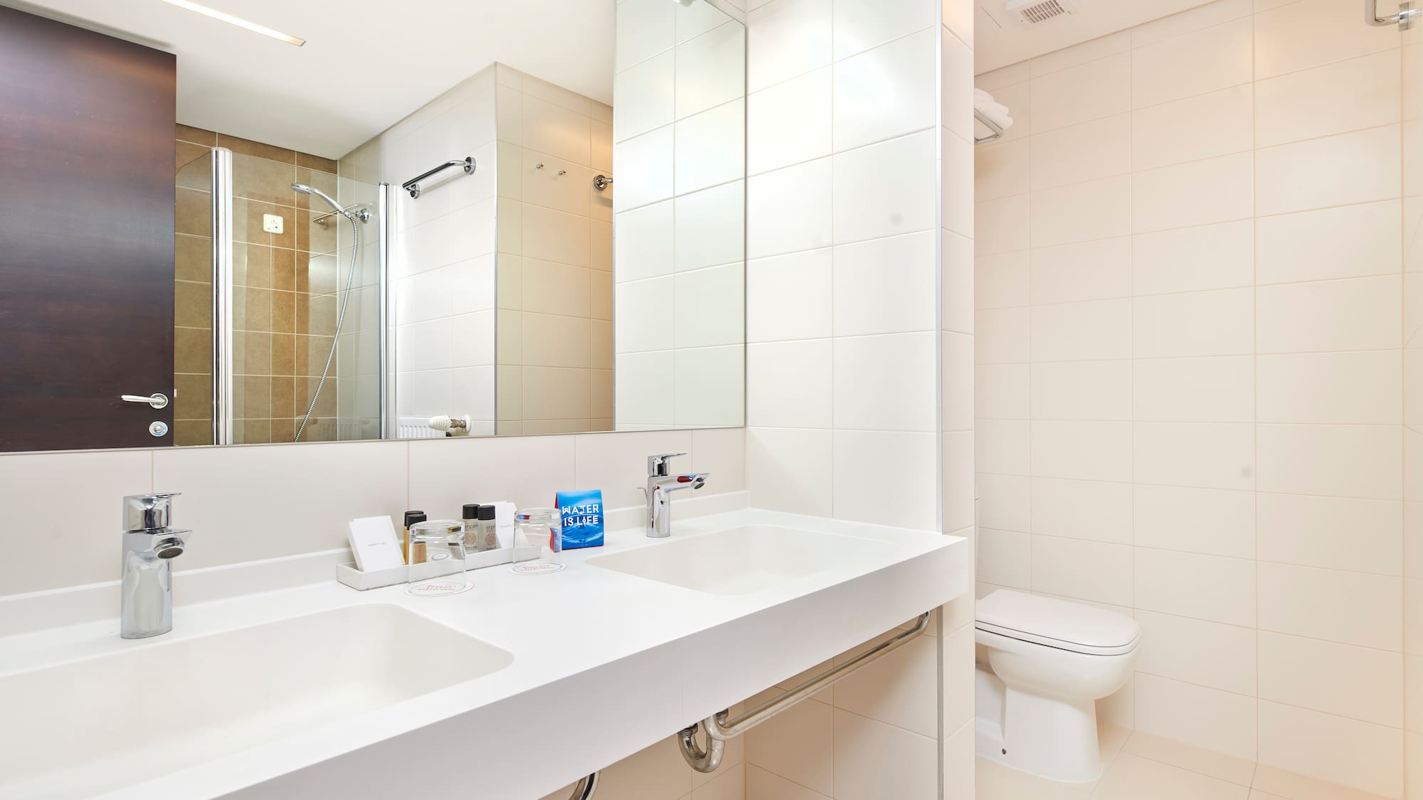 a bathroom with a sink and toilet