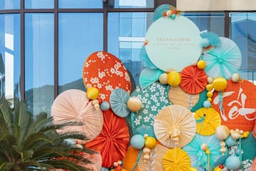 a colorful paper fan decorations