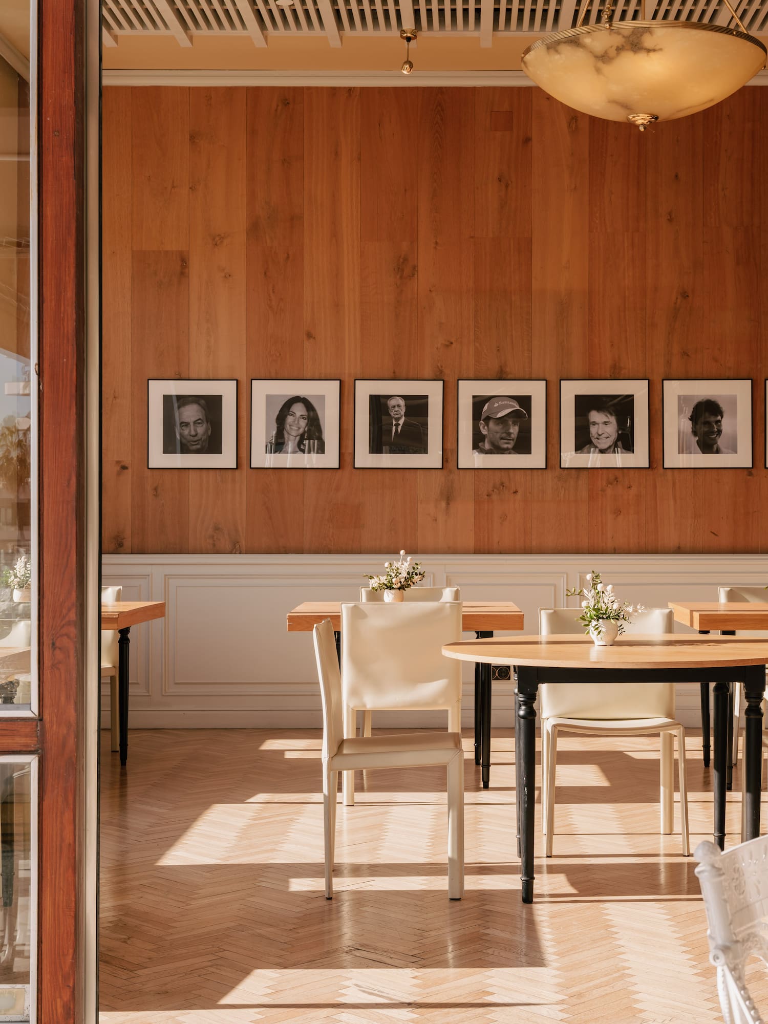 a room with a table and chairs