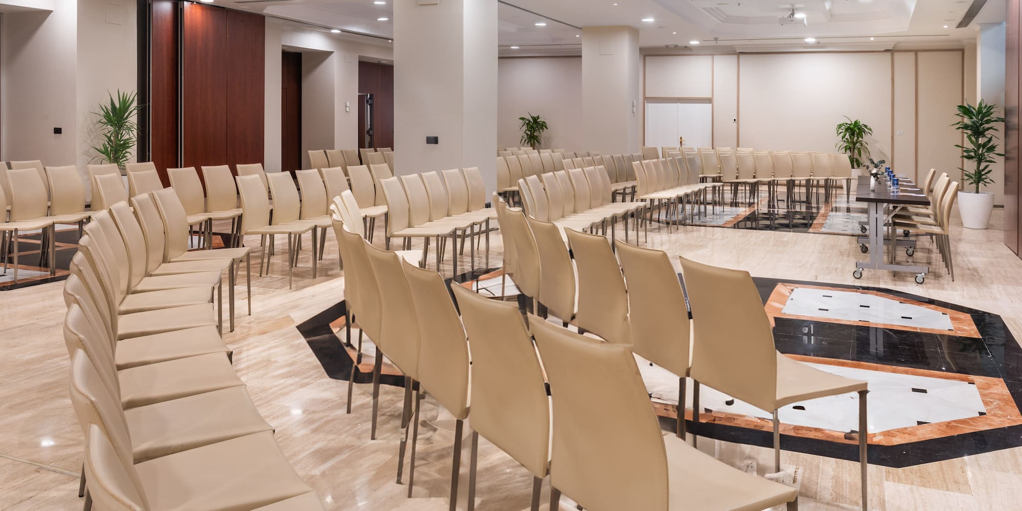 a room with many chairs