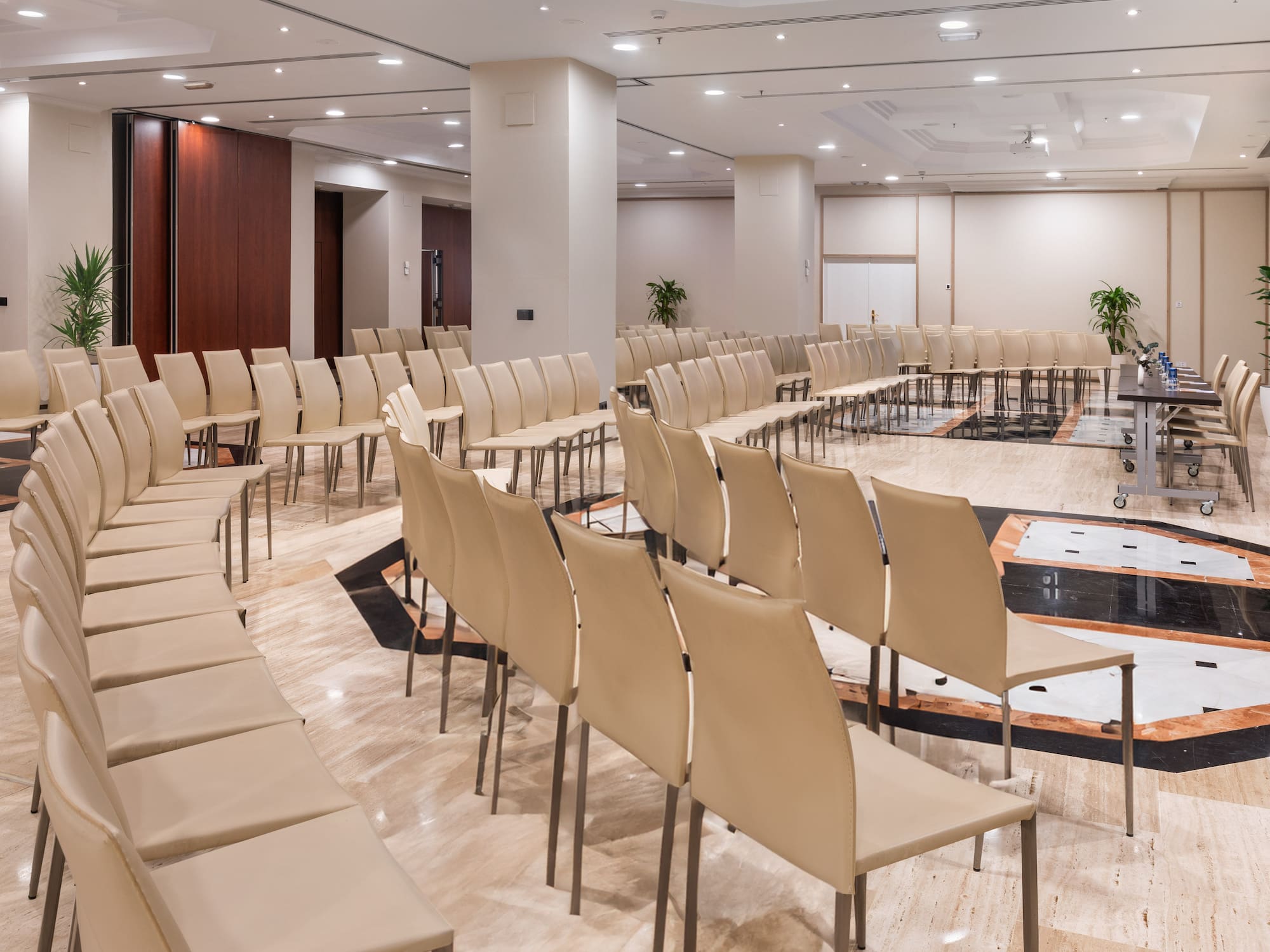 a room with many chairs