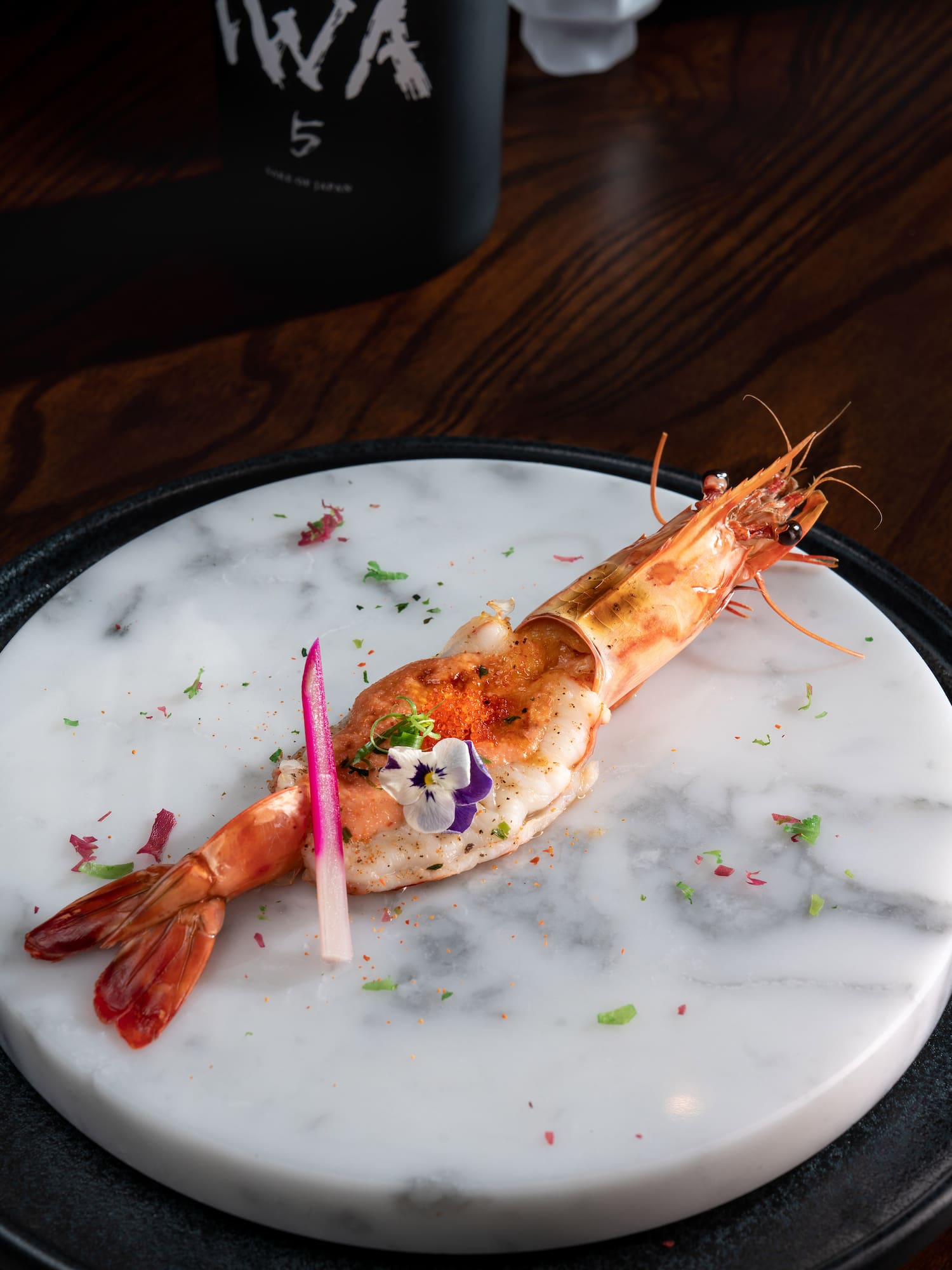 a shrimp on a plate