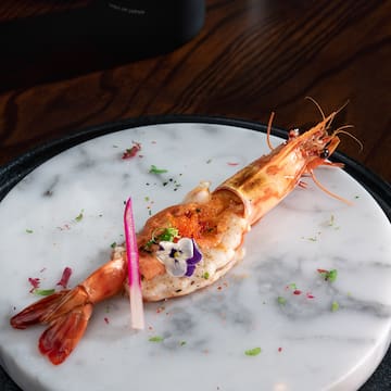 a shrimp on a plate