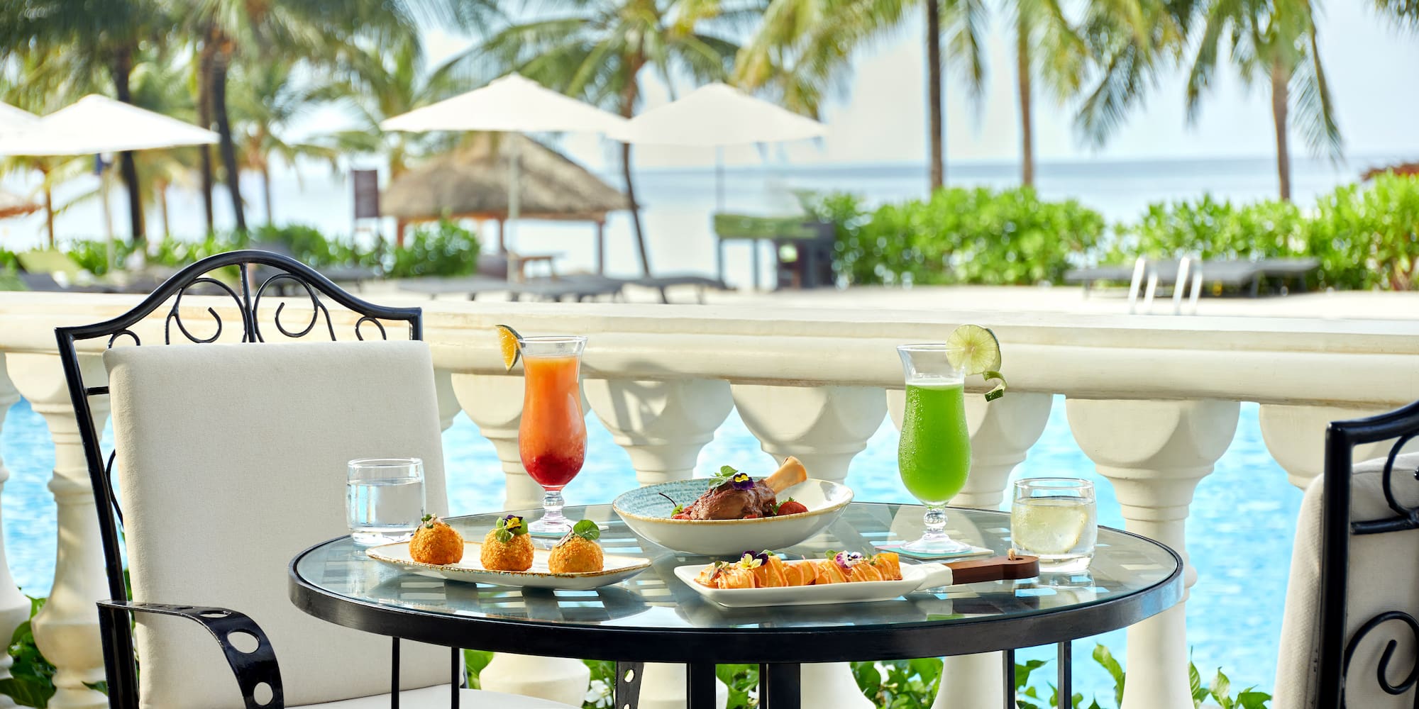 a table with food on it