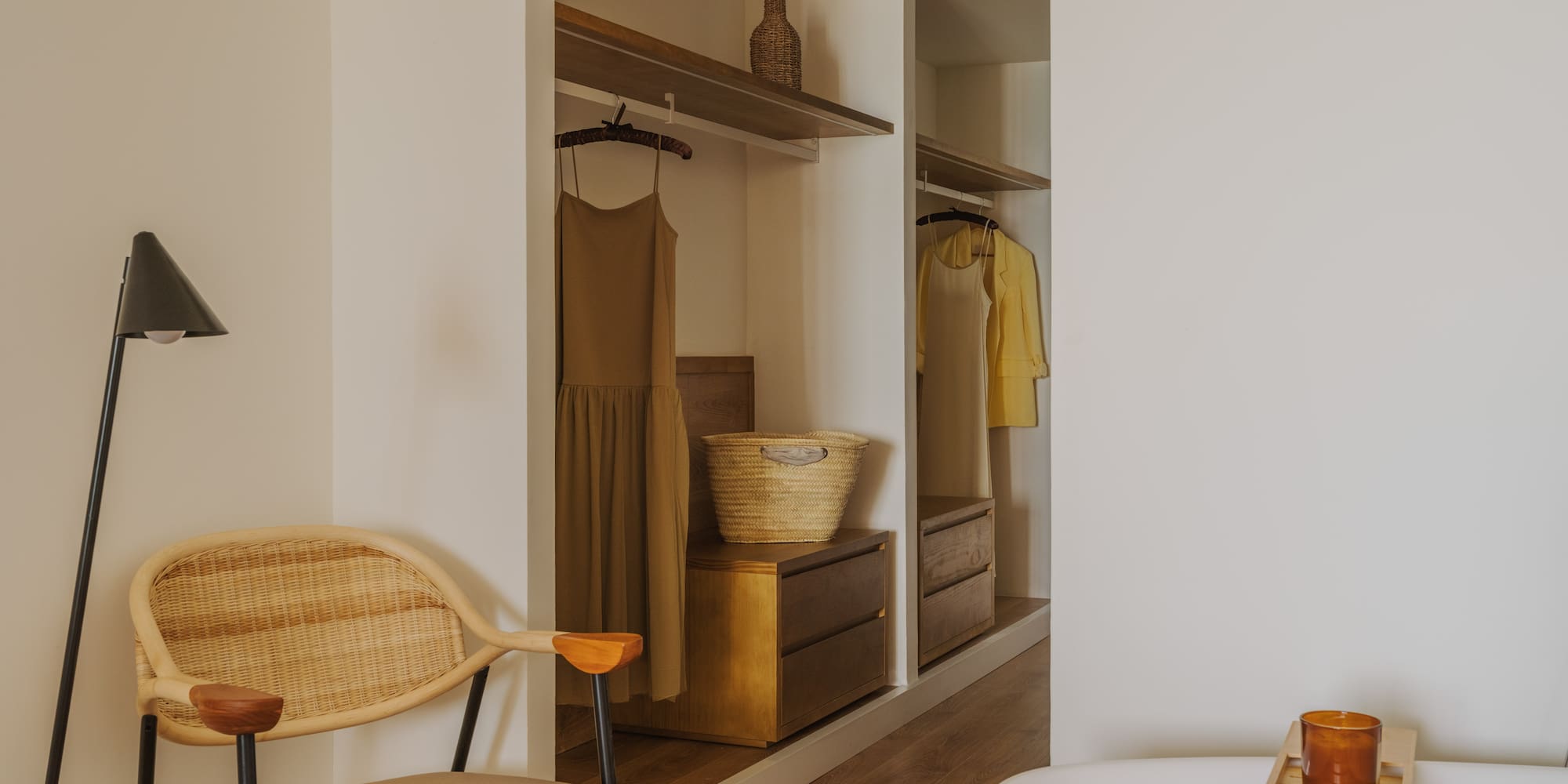 a room with a tub and a chair