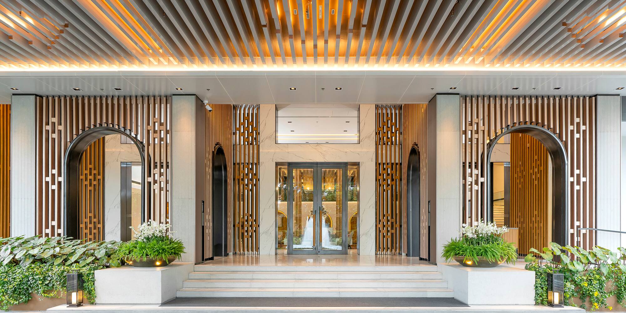 a front entrance of a building