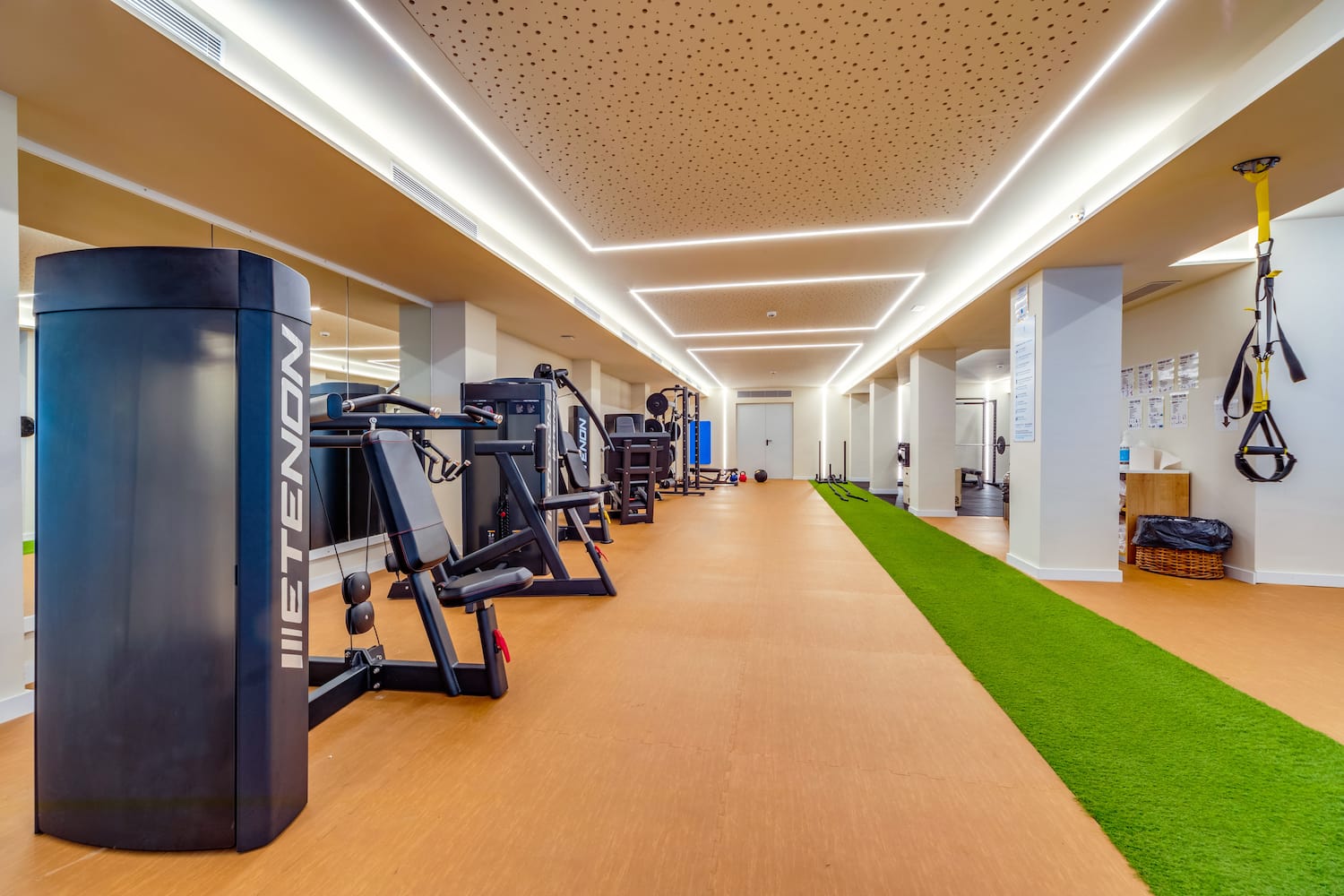 a gym with exercise equipment