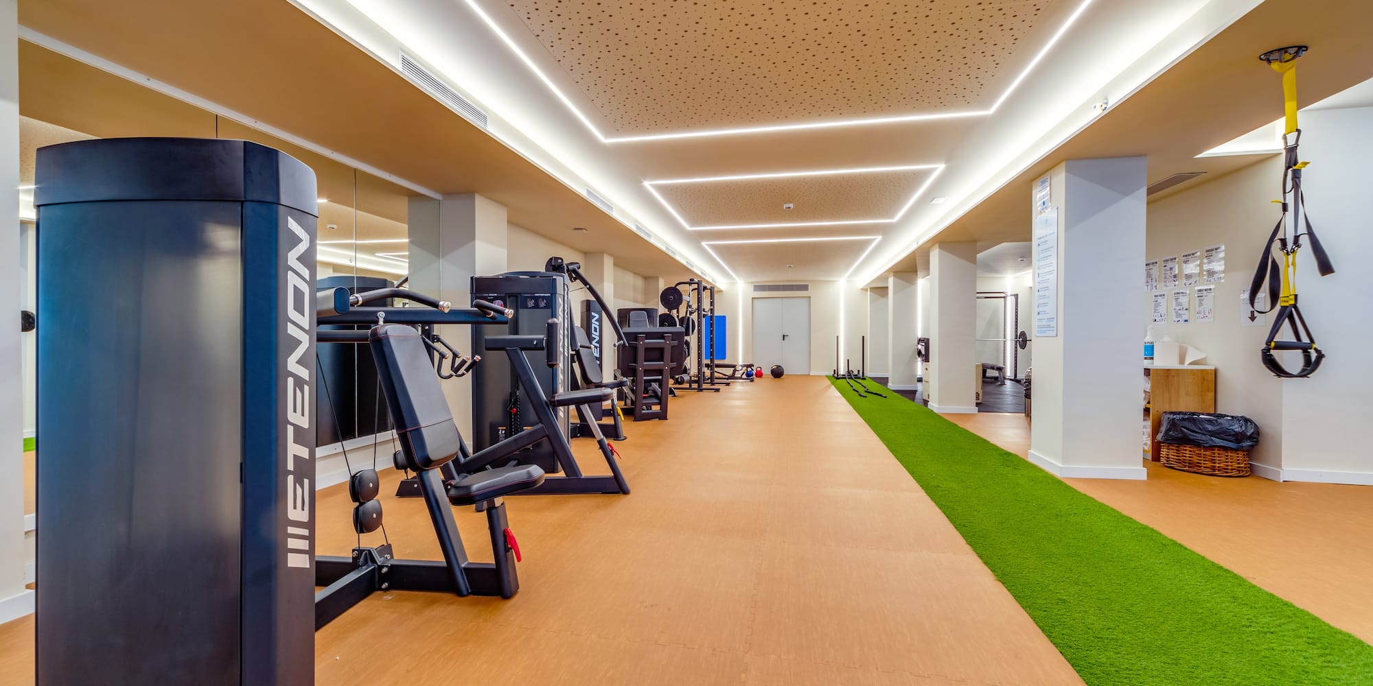 a gym with exercise equipment