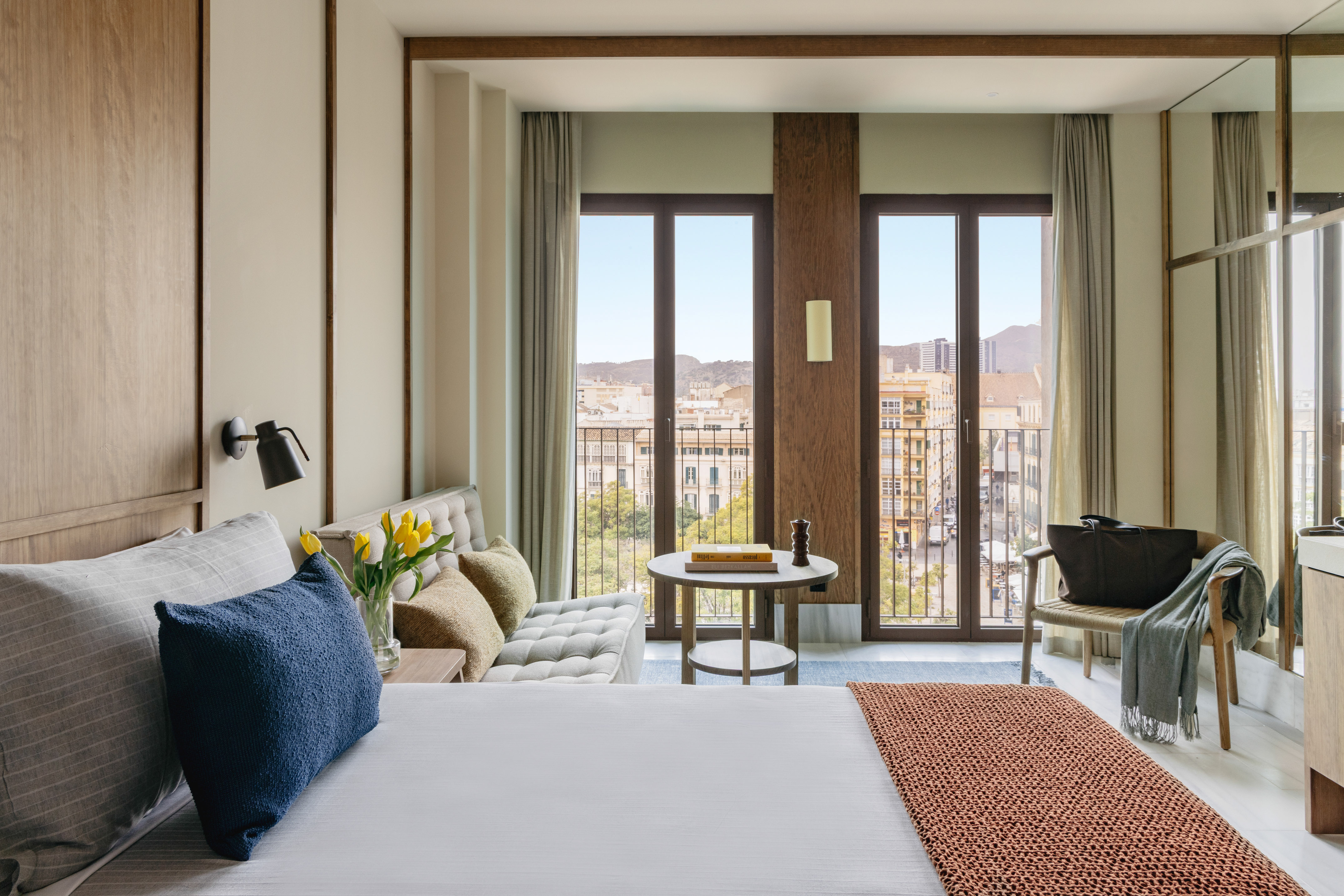 a building with lights on