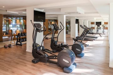 a room with exercise machines