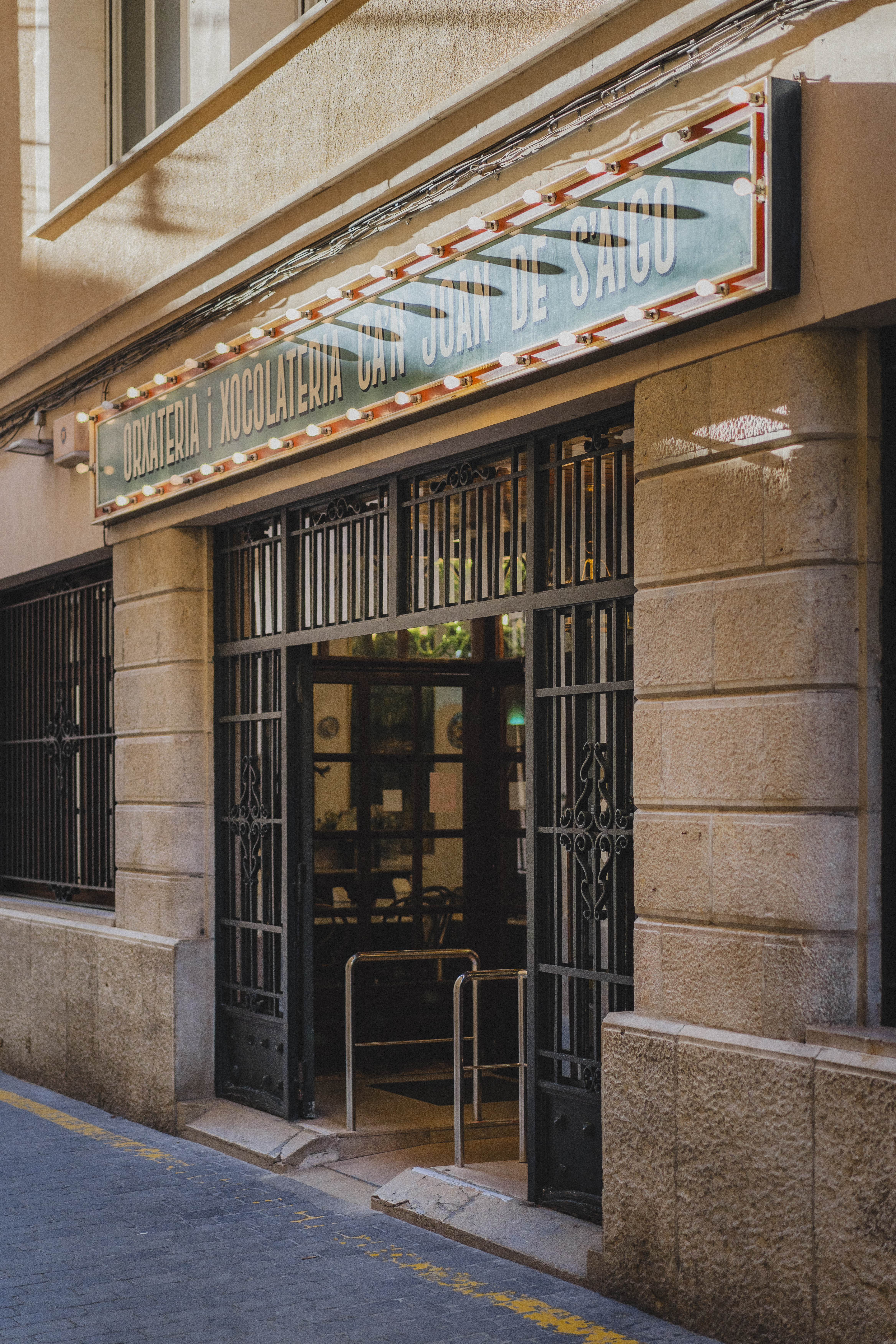 a building with a sign