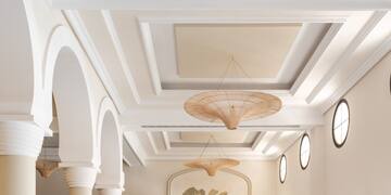 a room with tables and chairs