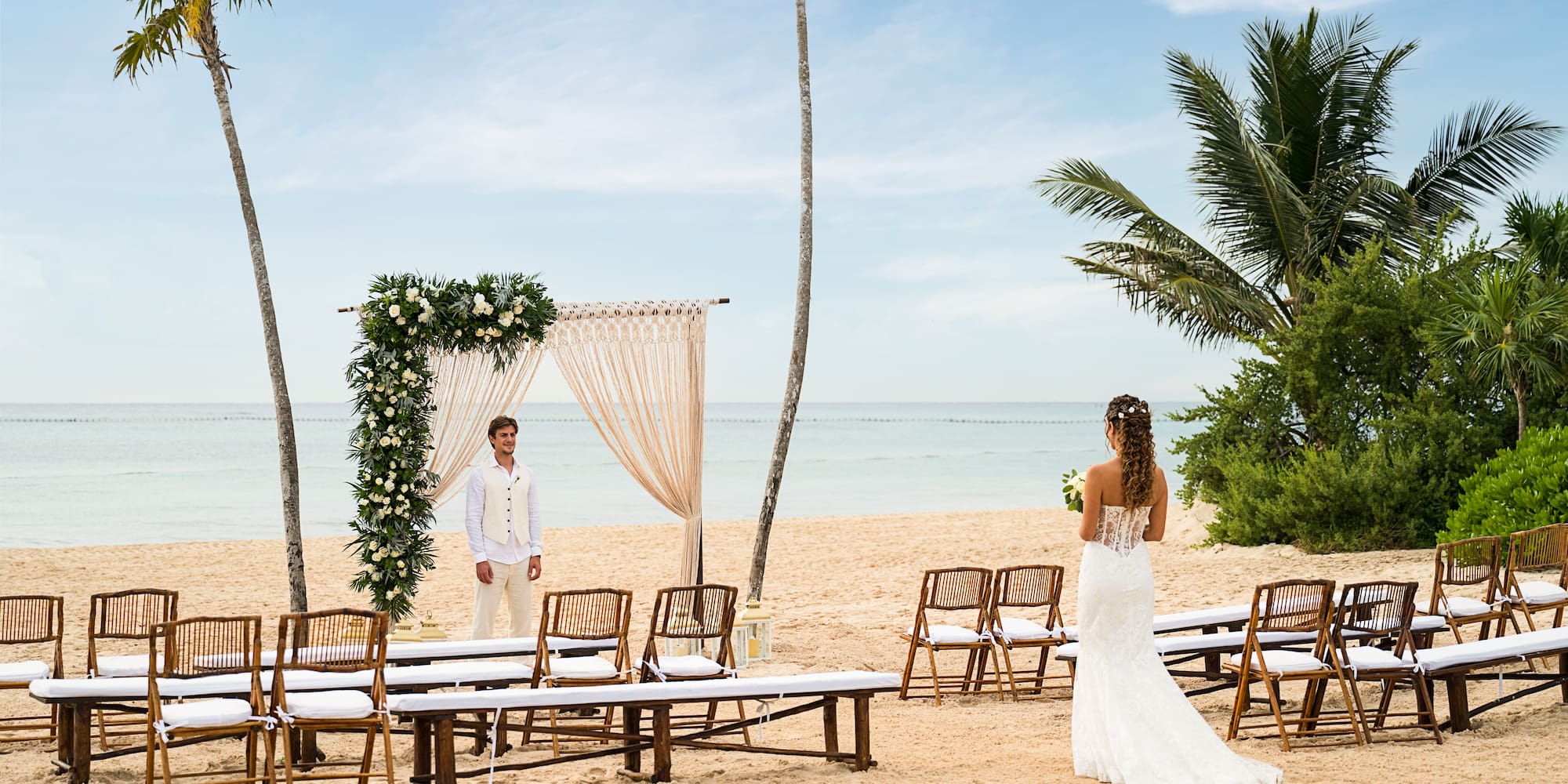 a man and woman on a beach