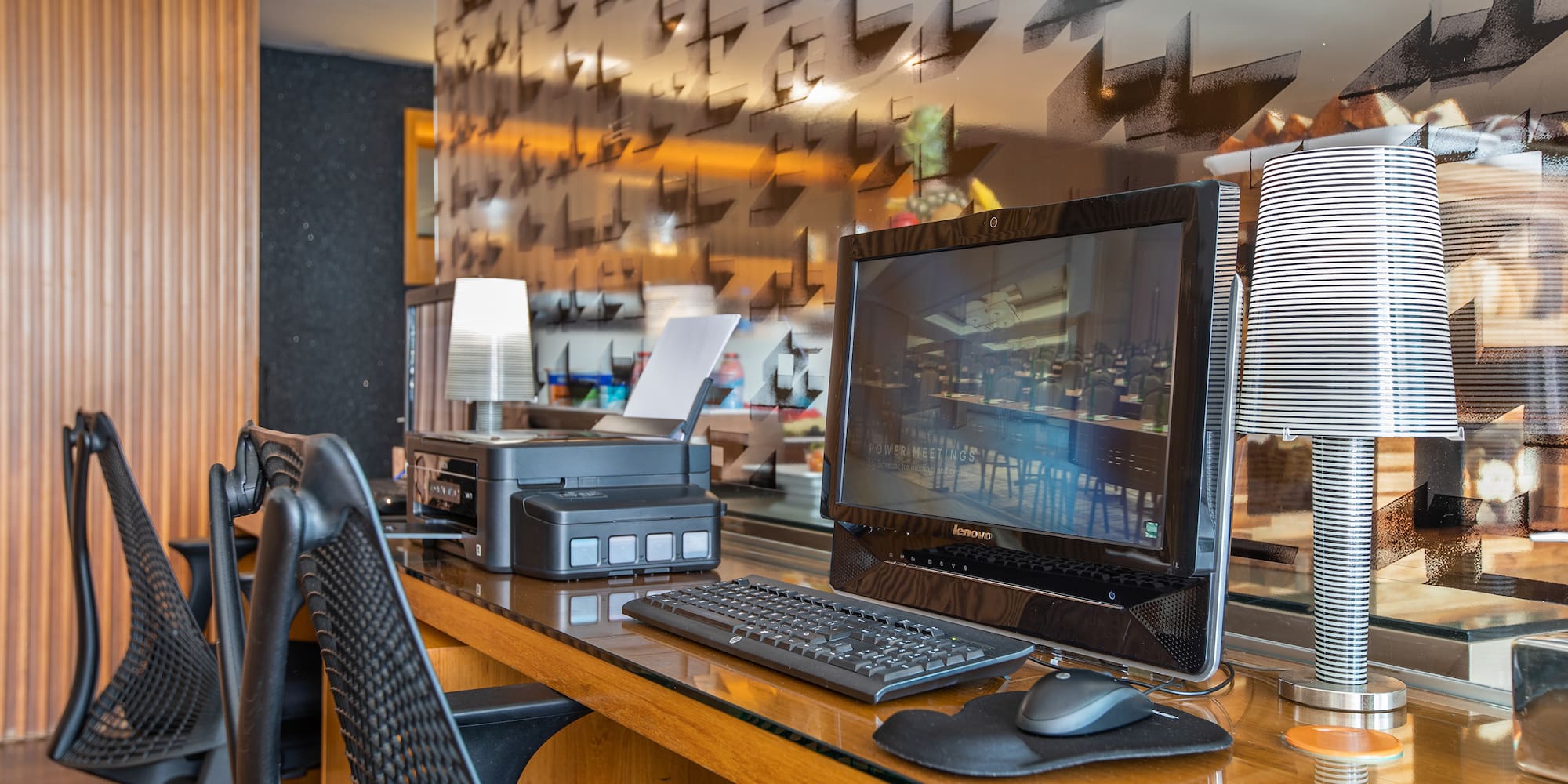 a computer on a desk