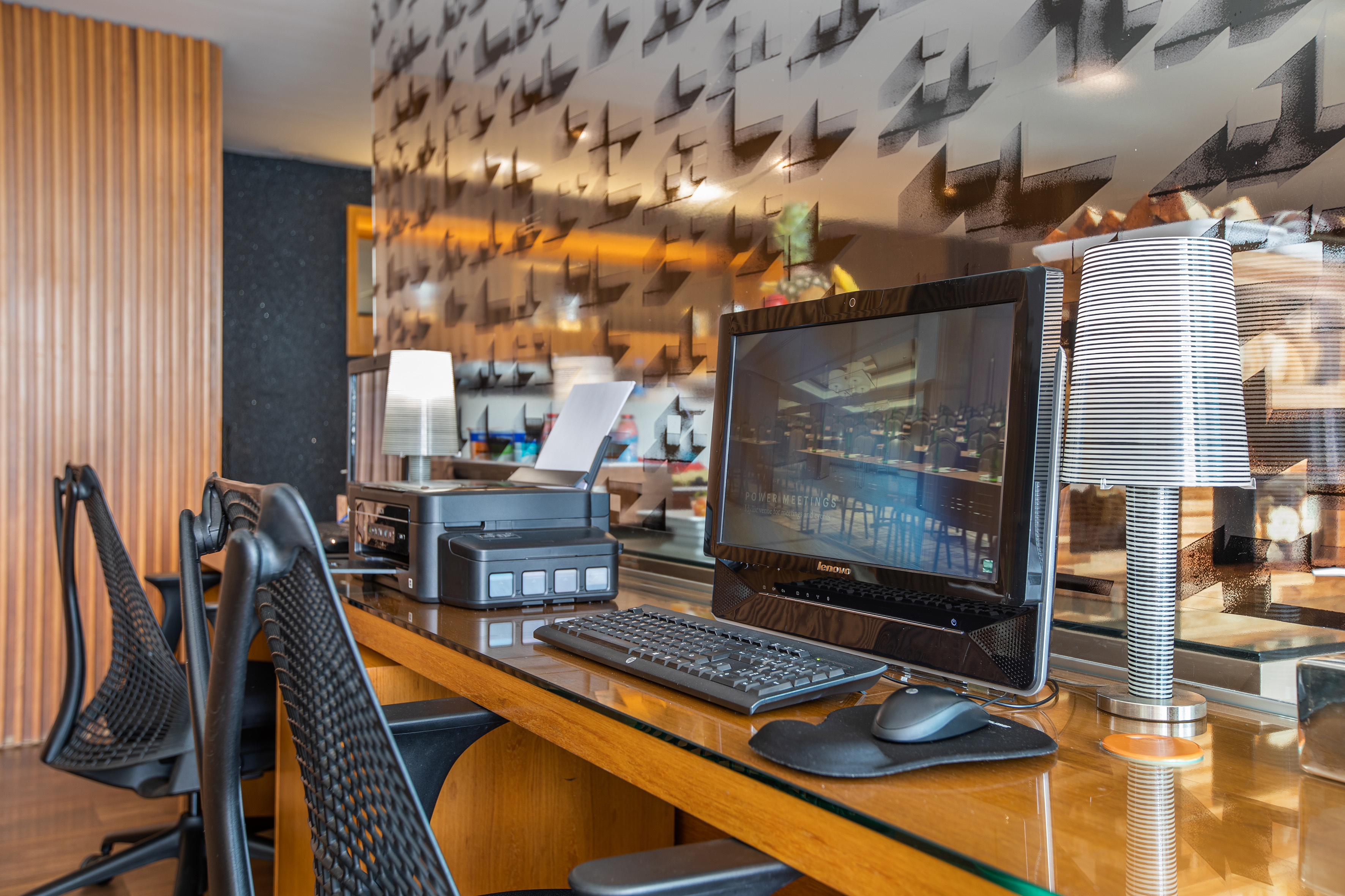 a computer on a desk