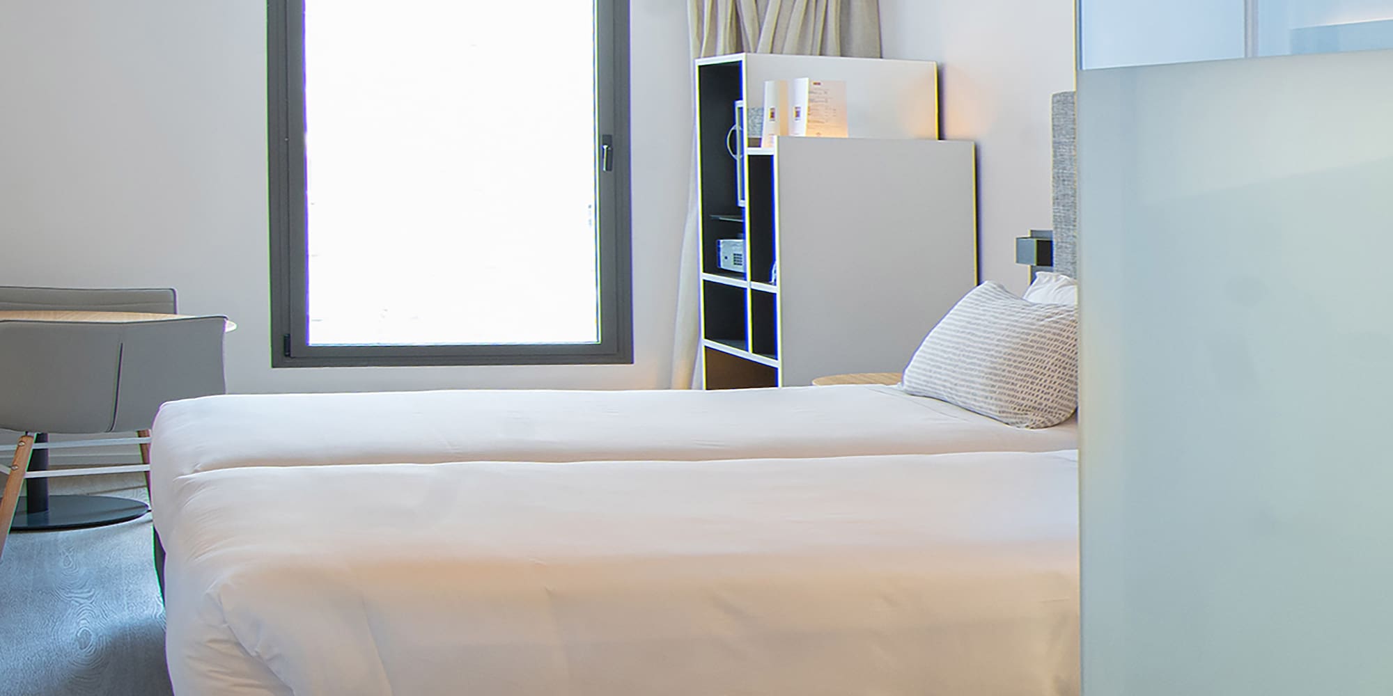 a room with two beds