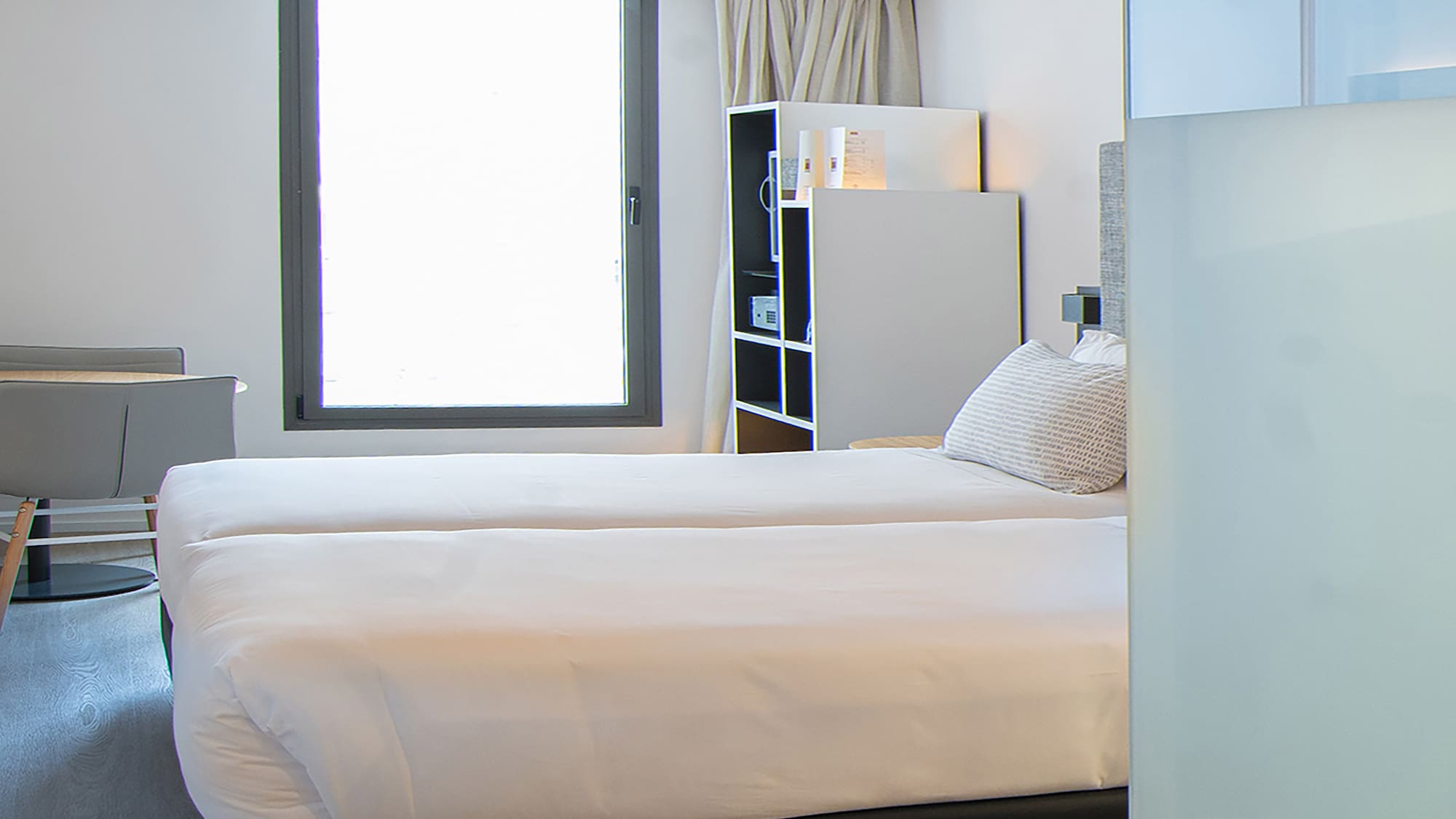 a room with two beds